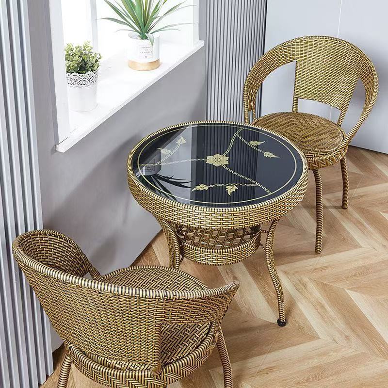 Rattan Chair Three-Piece Set, Balcony Table and Chairs, Leisure Chair, Outdoor Living Room Rattan Chair, Coffee Table, Swivel Chair, Round Table, Five-Piece Set, Imitation Rattan Rattan Chair Three-Piece Set, Balcony Table and Chairs, Leisure Chair, Outdoor Living Room Rattan Chair, Coffee Table, Swivel Chair, Round Table, Five-Piece Set, Imitation Rattan
