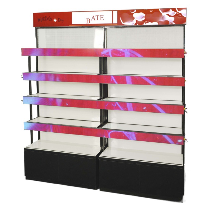 P0.7COB pequeño paso led estante pantalla de barra de supermercado estante de exhibición HD colgante led pantalla publicitaria de pantalla a color completo