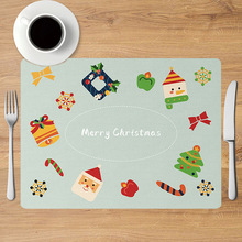 装饰餐垫圣诞节亚麻桌垫圣诞老人印花桌巾布桌垫跨境热卖