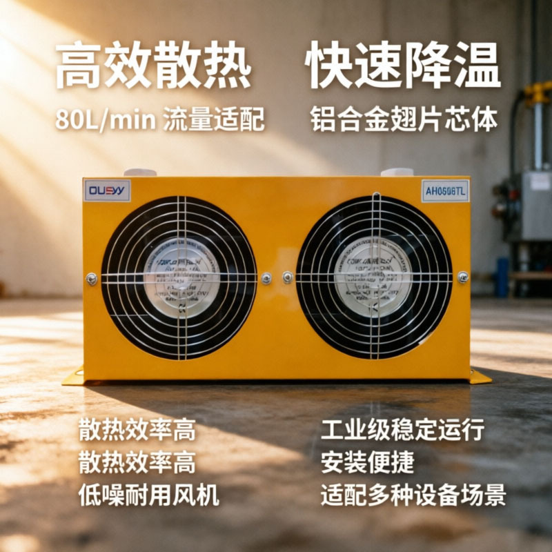 Hydraulic Air Cooler, Air-Cooled Oil Radiator, Efficient Heat Dissipation, Anti-High Temperature, Suitable for Various Hydraulic Stations