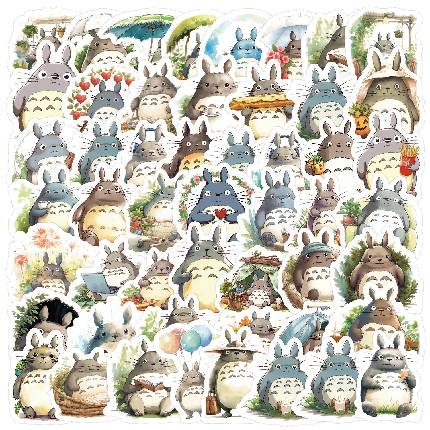50 lindo gatito pegatinas de dibujos animados ordenador portátil teléfono taza de agua pegatinas cuaderno Diario pegatinas a prueba de agua