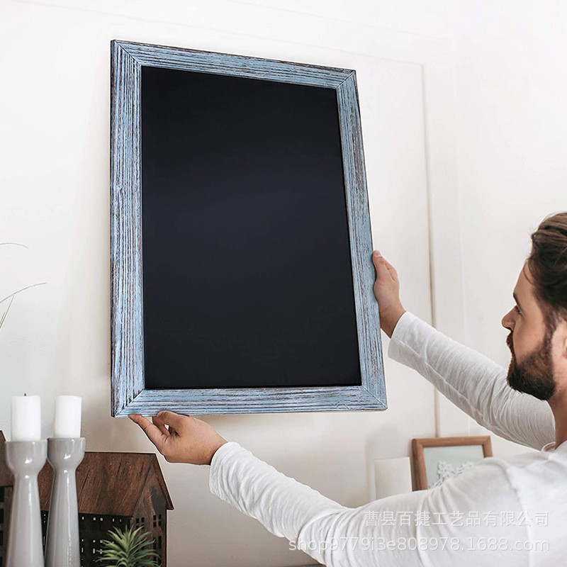 跨境墙壁木质留言板奶茶店门口广告牌饭店摆地摊小黑板立式宣传板