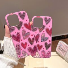 INS风半透豹纹爱心iPhone16/15/14pro适用苹果17promax手机壳双层