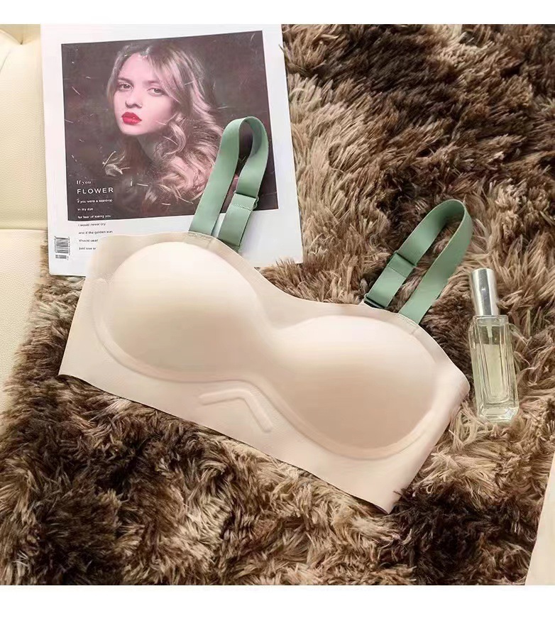 Tubo superior ropa interior Mujer anti-exposición cómodo push up chica sujetador sin anillo de acero pecho chaleco sin costuras sujetador 883
