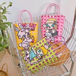 新款泡泡可爱手工编织包外出手提包洗澡化妆品收纳包日系风菜篮子