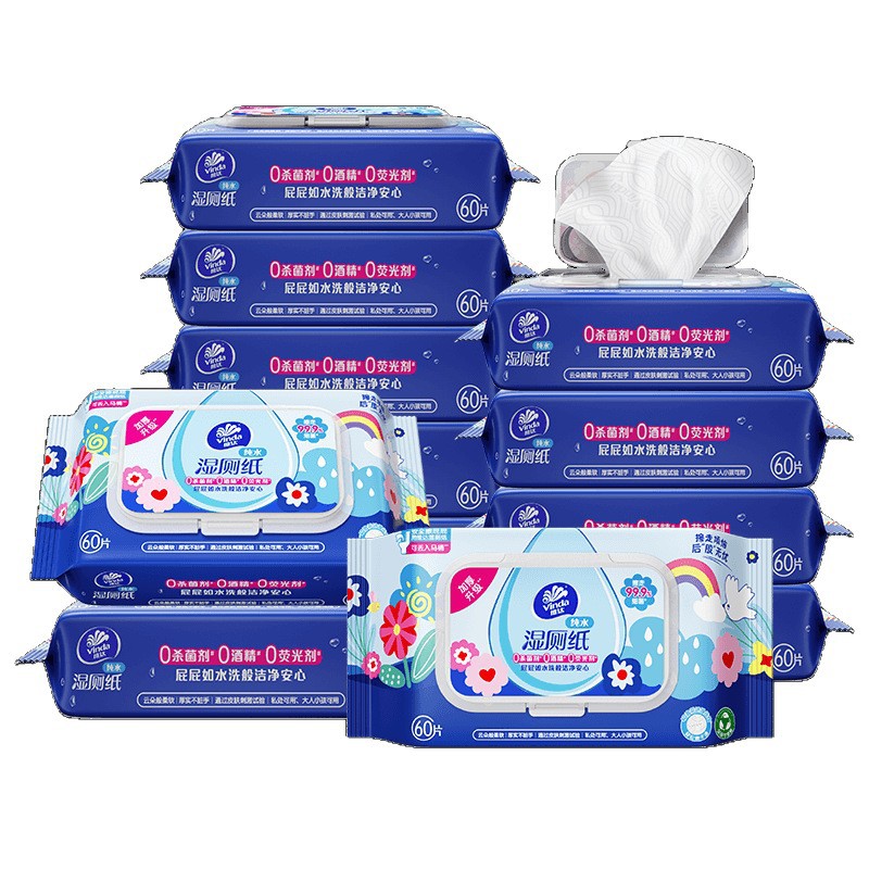 Papel higiénico húmedo Vinda, 40 piezas para uso doméstico, especialmente diseñado para hombres y mujeres para limpiar glúteos y partes íntimas, las toallitas húmedas son refrescantes y limpias.