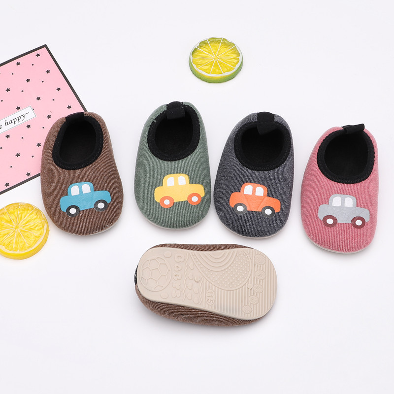 2021 Winter New Baby Cloth Shoes Breathable Soft Sole Children's Learning to Walk Shoes Fleece Warmth Children's Shoes Cartoon Rubber Sole