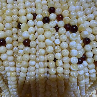 Songgang Factory Source Amber Beeswax Wholesale White Wax Beads 108 Buddha Beads 8-10 Full Quality Multi-Circle Bracelet