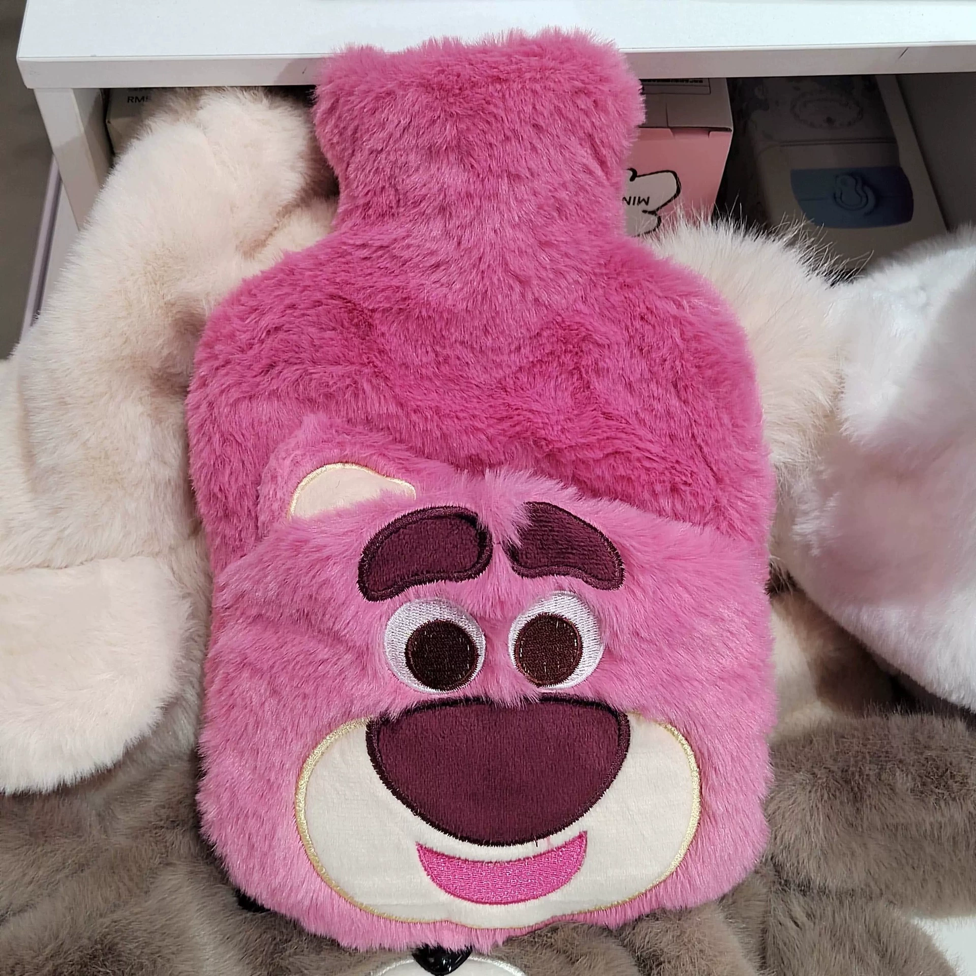 Winter cute plush doll for students, water container