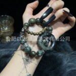 雷击木 绿龙晶  鹰眼石 原创手串高品质手链串珠水晶手串首饰跨境
