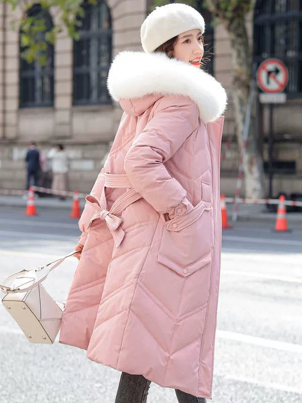 Velvet long fitted down jacket, duck down, maxi length, wholesale