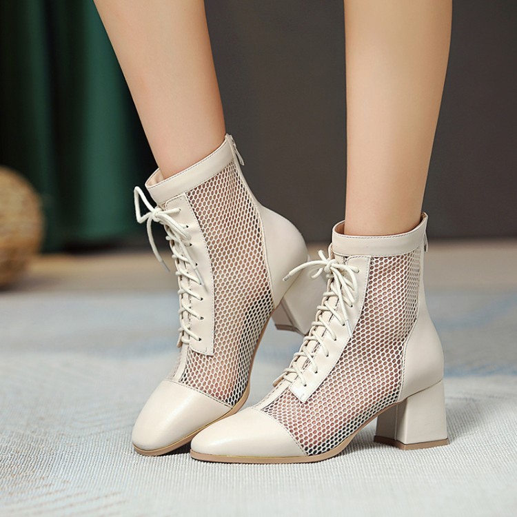 跨境女鞋网靴镂空夏季凉靴网网大码40-43外贸跨境成都小码313外贸