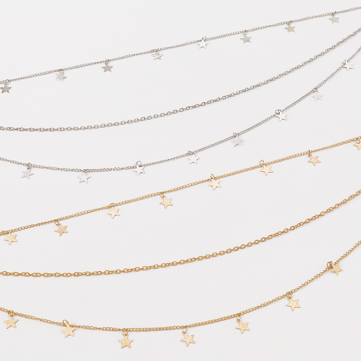 Fashion Pentagram CCB Iron Plating Waist Chain