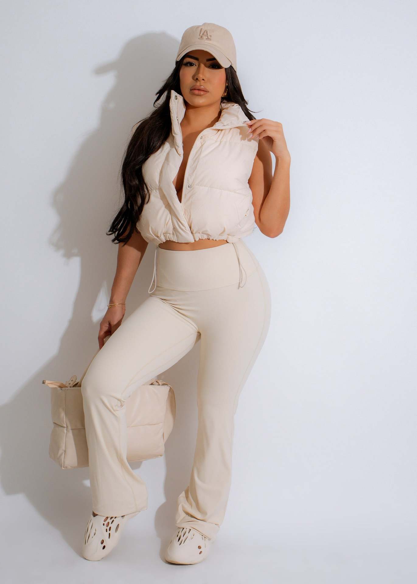 420g Weight Vest Outerwear Type Sleeveless Sleeve Length Zipper Placket Type Polyester Fabric Type Short Top Length Daily Occasion Standing Collar Neckline Slim Fit Type Solid Color Pattern Winter, Autumn Season Women's Gender Casual Style Women's Casual Solid Color Zipper Vest 17