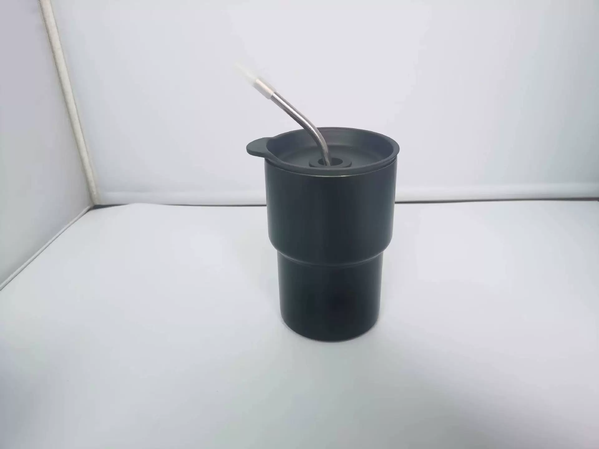 Термос для кофе вакуумный нержавеющая сталь со стеклом, стекло, трубочка, широкая цветовая палитра