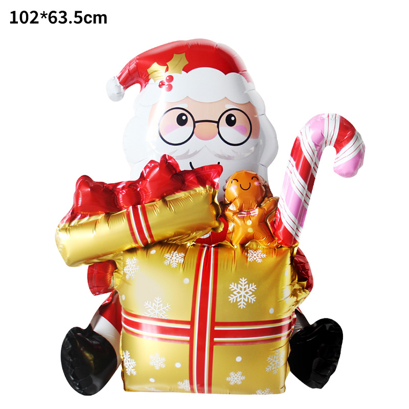 Globos de aluminio de Navidad - Diseño de dibujos animados y forma especial, globo de Papá Noel, decoración para "Feliz Navidad" y Nochebuena, suministros de decoración