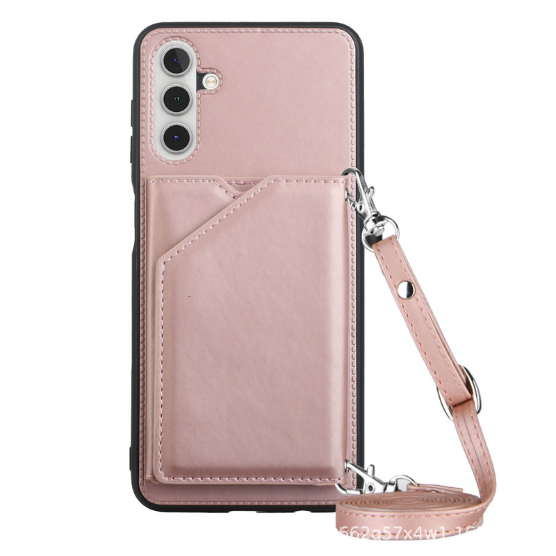 SuitAble for SAMsung A20 Skin-feel CArd Holder Mobile Phone CAse A21s CArd Holder Crossbody Double Buckle WAllet Anti-fAll M80s Set