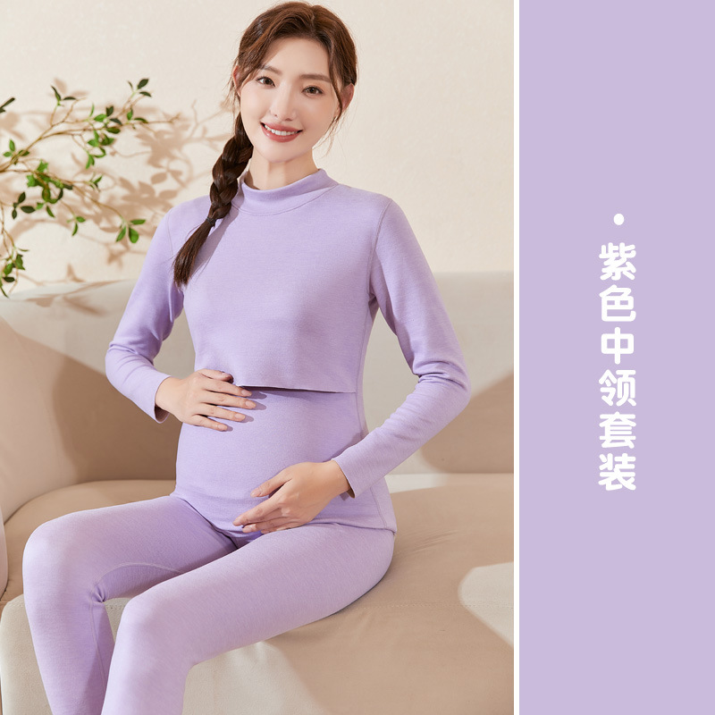 Purple middle collar suit