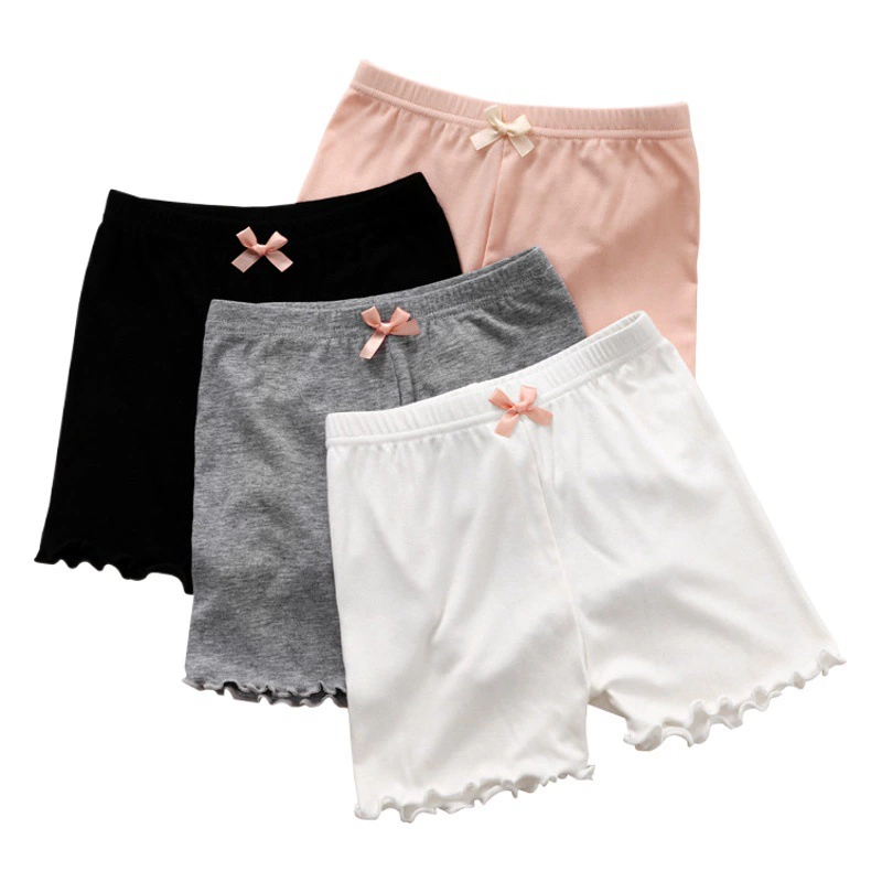 Детские штаны с низом, защитные штаны, летние тонкие шорты из модала, страховые штаны для маленьких девочек с защитой от света