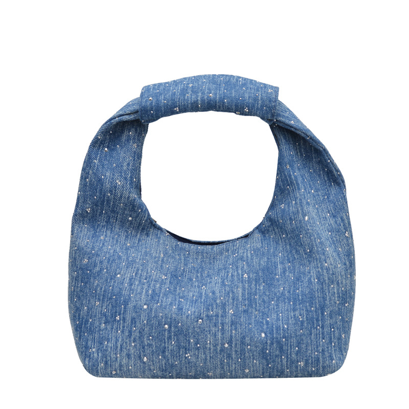 Moda moda moda personalidad jeans taladro caliente bolsas de bolsillo de mano alta calidad brillante bolsas de hombro de viaje mochila