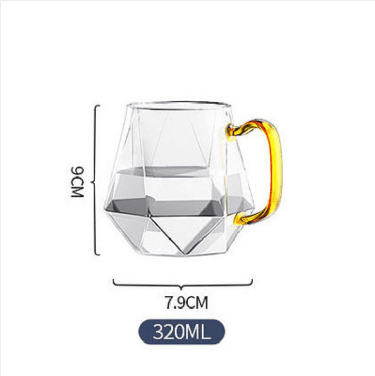 Botella de agua fría de diamante botella de agua de vidrio de gran capacidad hogar frío blanco agua abierta taza traje de vidrio de borosilicato botella de agua fría