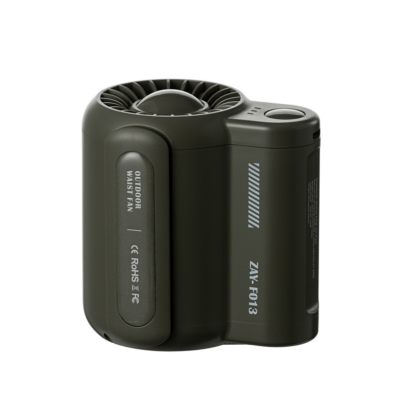 Nuevo gran ventilador de cintura al aire libre acampado larga duración de la batería de gran capacidad perezosa portátil pequeño aire acondicionado USB carga