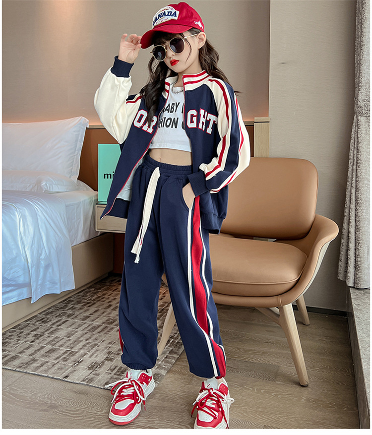 Girls' Set 2022 New Internet Popular Children's Baseball Suit Fashionable Spring and Autumn Style Explosive_voghion.com