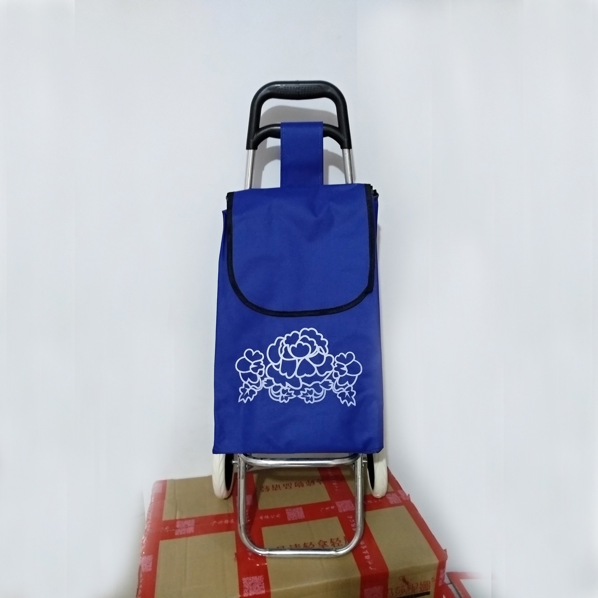 Carrito de compras de escaleras, pequeño carro de tracción de equipaje, carro de tracción de mano, remolque plegable portátil, carro pequeño