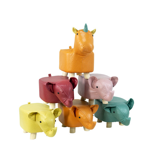 Factory wholesale small stool, shoe-changing stool, cartoon animal stool, technology fabric elephant stool, logo printing available