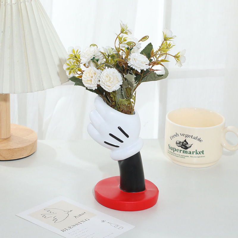 temu 人気の手持ち花瓶クリエイティブかわいい手袋花瓶リビングルームテーブルフラワーアレンジメントビルディングブロック花装飾装飾品|undefined