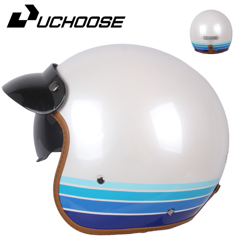 Motosiklet kaskı (dəbilqə) | Motuoche Motorcycle Helmet - striped-blue-s