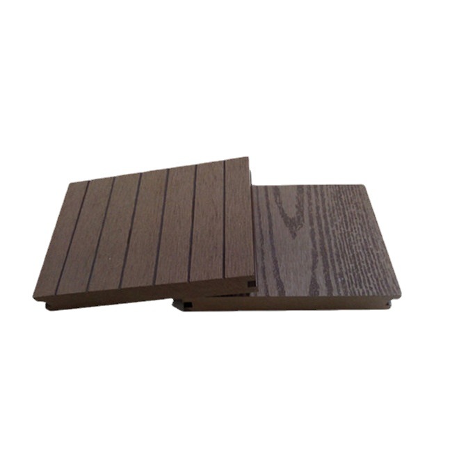 Fábrica de piso de plástico de madera al aire libre agujero redondo plástico piso de madera jardín patio ingeniería decoración al aire libre placa sólida anticorrosión