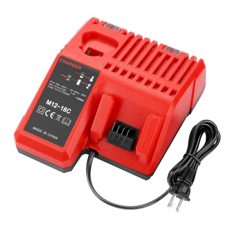M12-18C Lithium Battery Charger Replaces the Milwakee Charger for 18V Lithium Battery Fast Charging