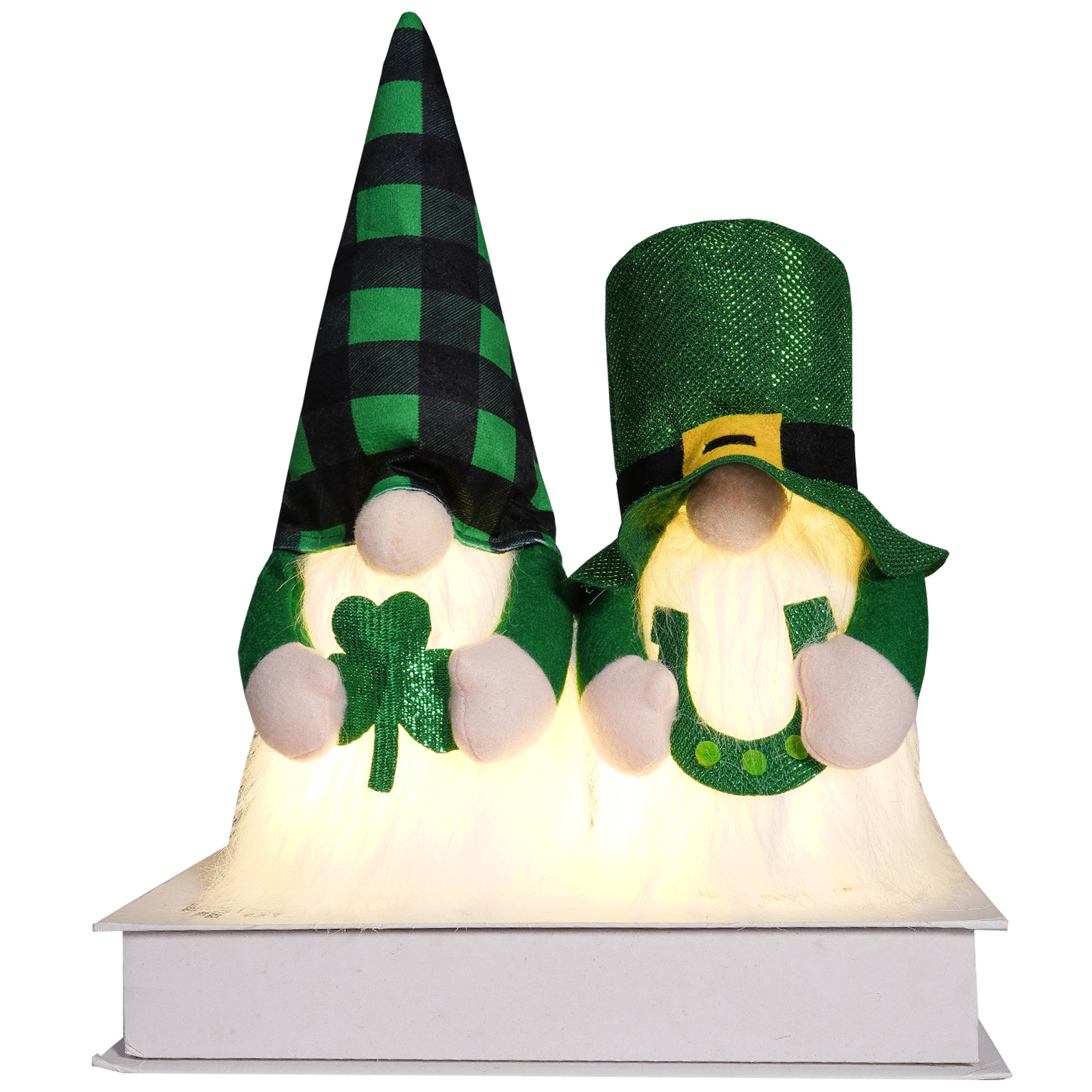 Nuevos productos transfronterizos festivales irlandeses muñeca sin cara muñeca decoración muñeca verde Rudolph decoración festiva