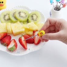 高颜值现代简约儿童可爱家用不锈钢叉子 卡通创意家用硅胶水果叉