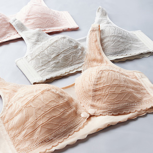 Pregnant women's underwear pregnant women's back nursing bra no steel ring half cover Autumn and Winter Triangle Cup plus size