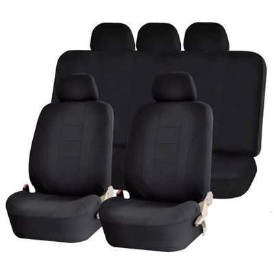Wish4 Export Car Seat Cushion: Seat cushion, seat cover - all-black-9-piece-set