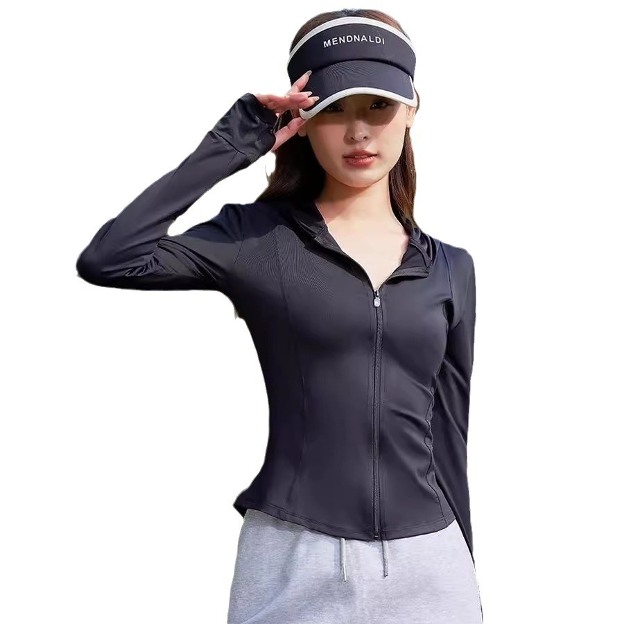 Verano nuevo Ono y el mismo tipo de ropa de protección solar delgada yoga ropa de protección solar con capuchón anti-UV hielo