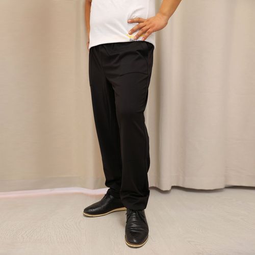 Wholesale full elastic waist stretch chef pants for large sizes, hotel and catering black unisex chef work pants