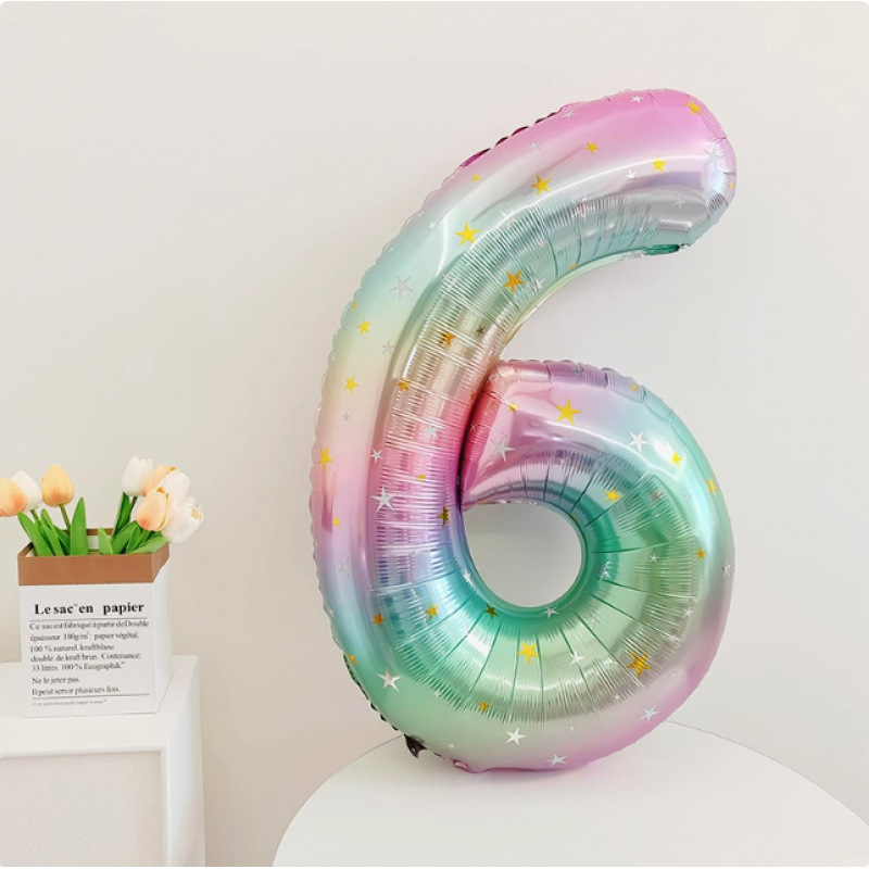 40inch アルミフィルムデジタルバルーン ベビーブルーピンク 女の子の誕生日シーンの装飾 ベビー123歳の誕生日の装飾|undefined