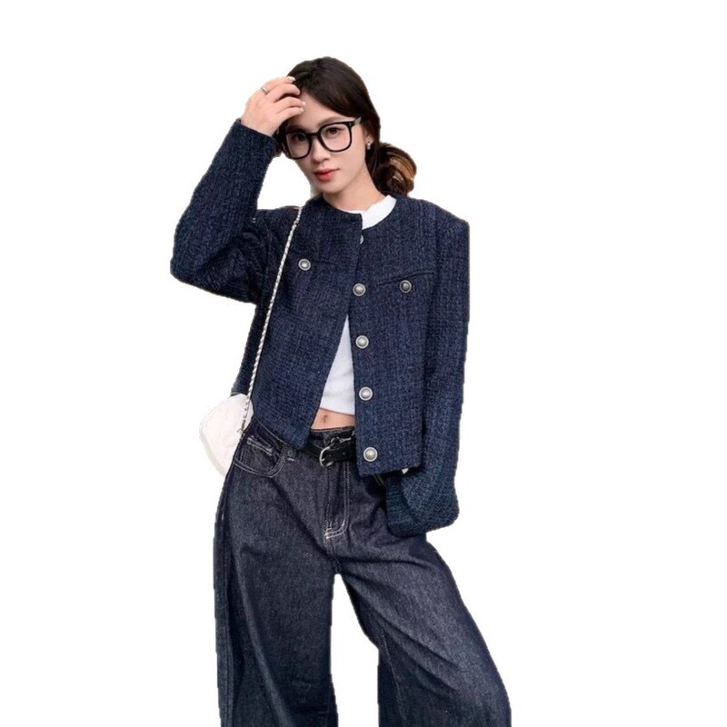 小个子气质单排扣小香风外套女秋2025新款复古高级感休闲法式夹克|undefined