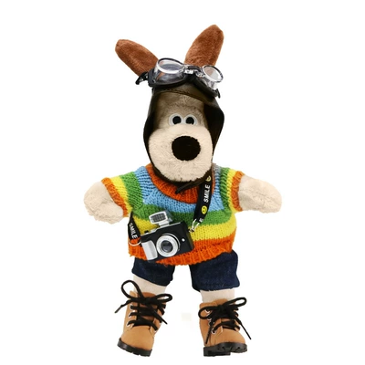 Dog Car Ornaments Doll Tank | Car ornaments - rainbow-sweater-handdog-wear-shoes-flash-camera-1