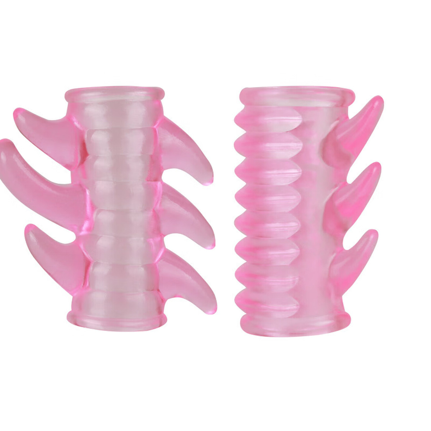 Men’s Threaded Locking Penis Ring, Soft Silicone Textured Couples Aid, 6-Spike Design — detail image 8