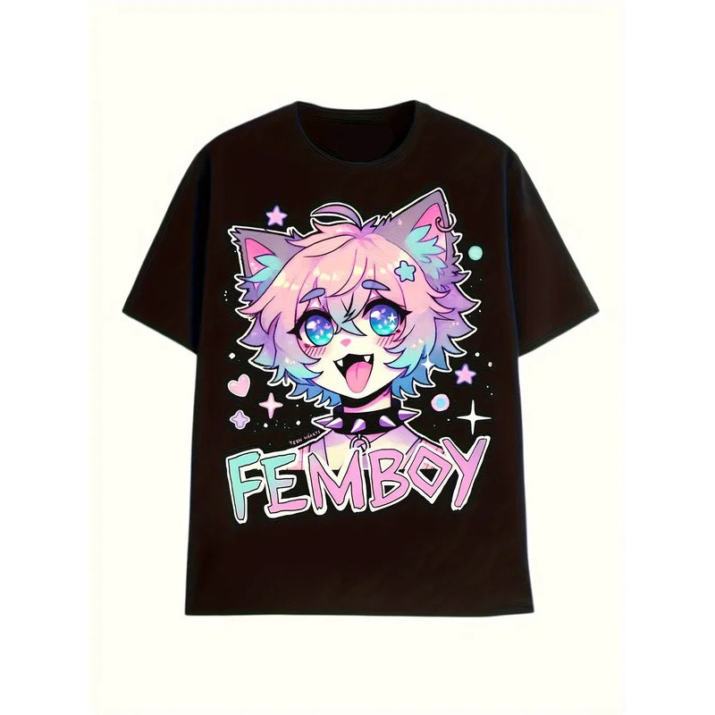 【Cross-Border European Size】Women's Femboy Cat Ears Characters Bold Femboy a