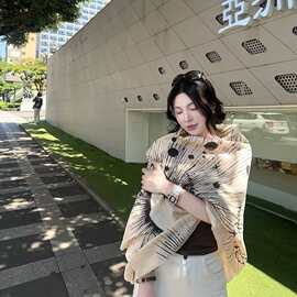 宇宙星辰新款真丝斜纹丝巾女桑蚕丝艺术印花大方巾高级感披肩抹胸