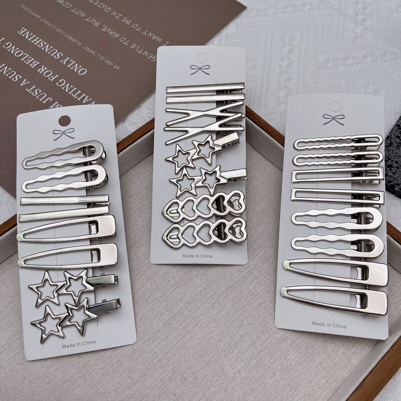 Metal Hairpin Side Broken Hair Bangs Hairpin Spice Girl Hair Accessories silver Bangs Clip suit Cyber Red Side Clip