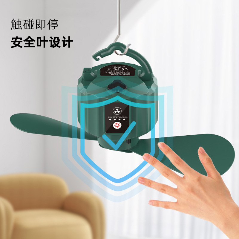 Nueva tienda ventilador de techo al aire libre ventilador de dos hojas de camping portátil USB camping iluminación lámpara dormitorio control remoto ventilador eléctrico