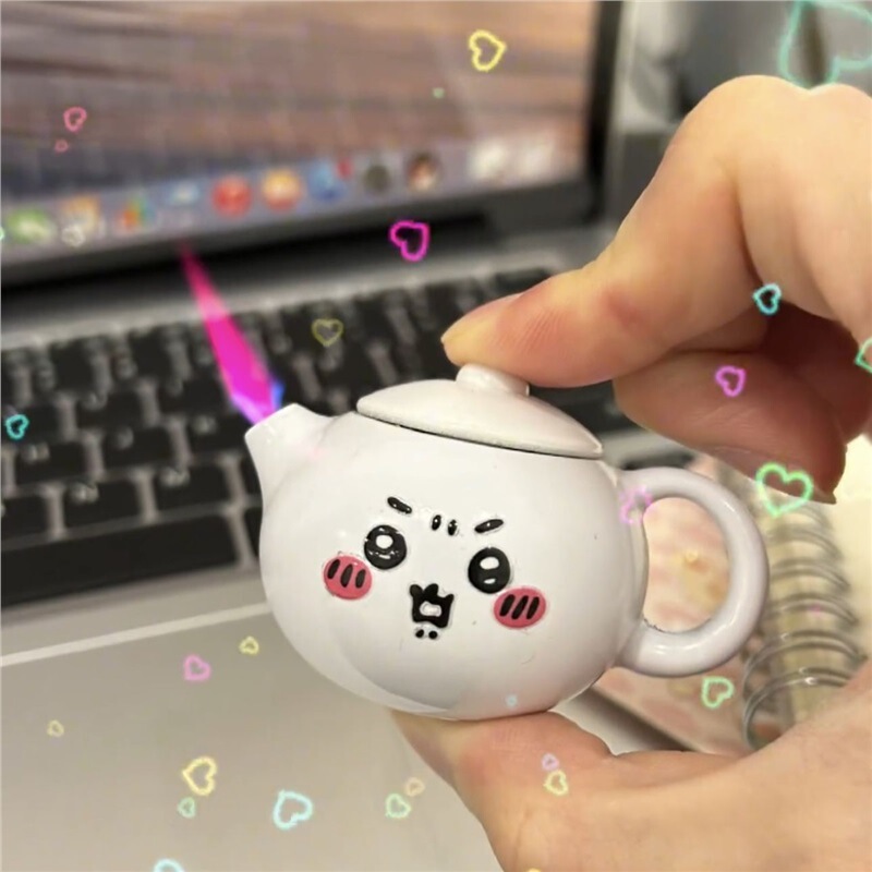 [One piece on behalf of hair] Jiyika wawa ussage creative teapot lighter cute to send the pot pink flame