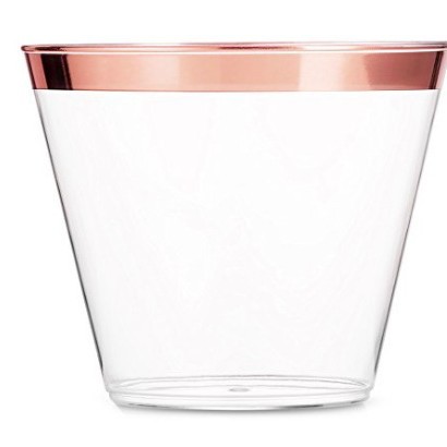 9oz bronceado patrón de plástico desechable copa de vino taza de comida occidental de aire potable PS Copa