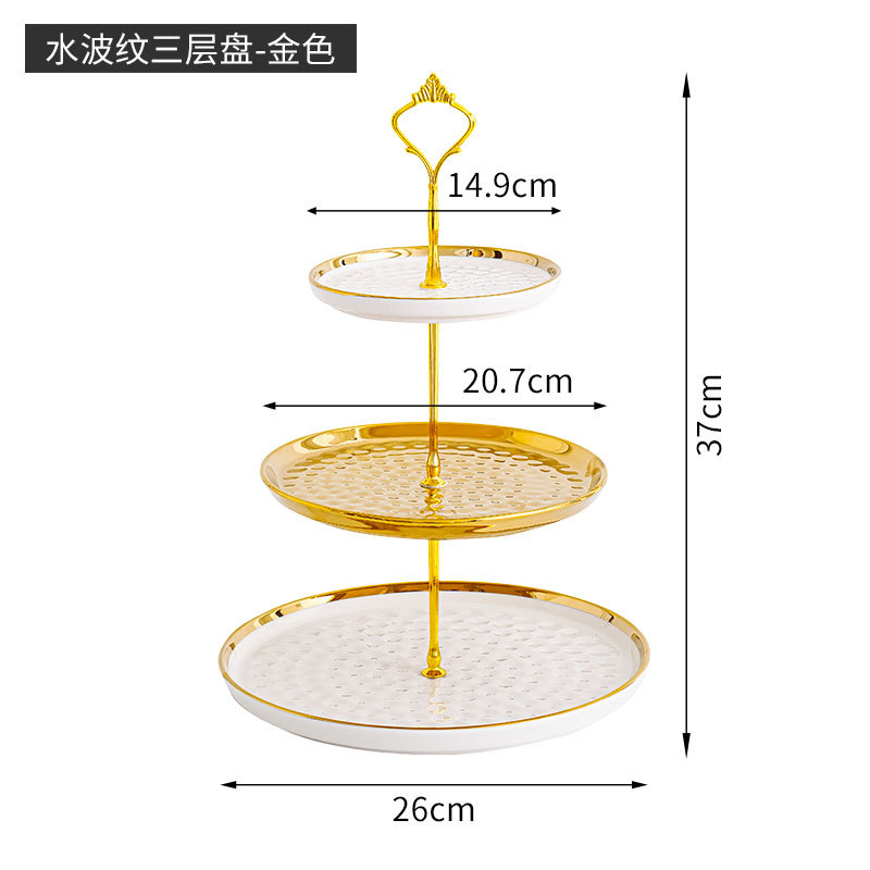 De estilo europeo de cerámica soporte de postre soporte de exhibición de la torta de cumpleaños de la boda soporte de descanso de té Mesa té de la tarde postre bandeja de frutas